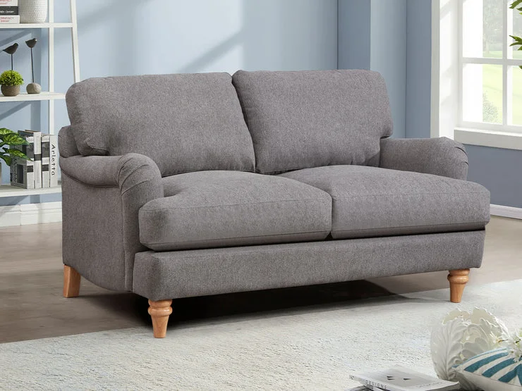 Belvadere 2 Seater Fabric Sofa – Grey